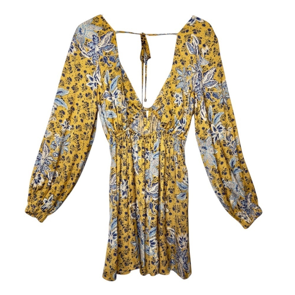 Free People Soli Mini Night Combo Plunging Women’s Silky Mini Dress Sz S - Picture 10 of 14